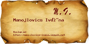 Manojlovics Ivána névjegykártya